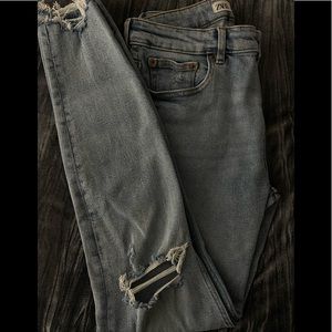Zara Denim Distressed Skinny Jeans